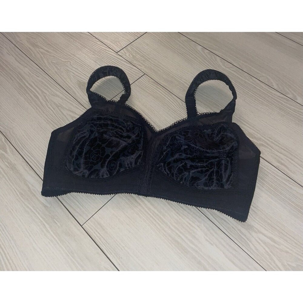 Playtex 4693 18 Hour Original Comfort Strap Bra WF Floral Womens 38C Black